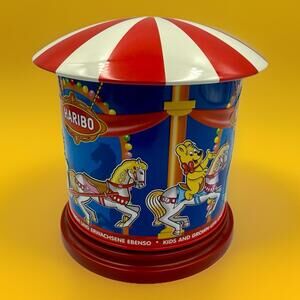 HARIBO MUSICAL CAROUSEL TIN CONTAINER Rare And Working